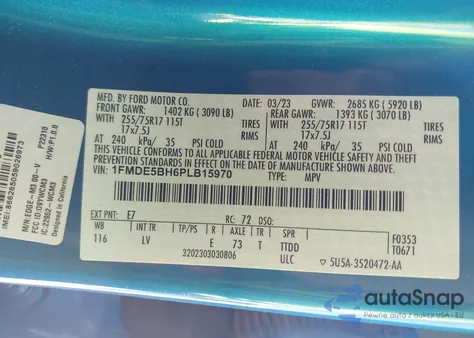 2023 Ford Bronco Big Bend from USA, damaged, VIN 1FMDE5BH6PLB15970